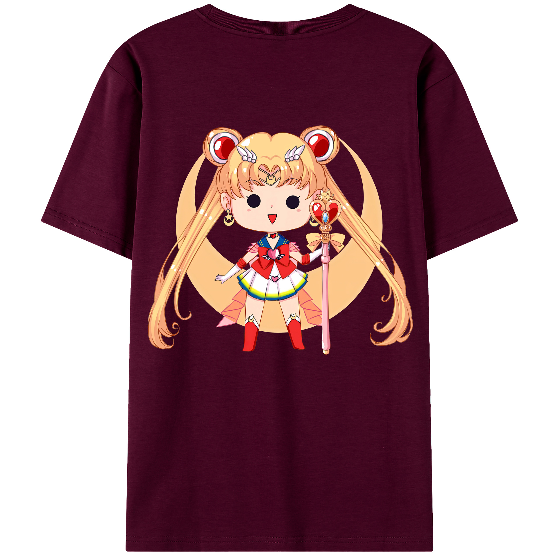 （画像用） 美少女戦士セーラームーン 月野 うさぎ つきの うさぎ Sailor Moon Tsukino Usagi レディース半袖Tシャツ(バックプリント)